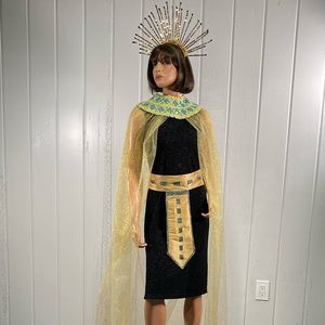 Custom Women's Egyptian Cleopatra Costume & Crown Headpiece Sz M